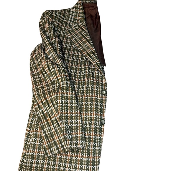 Vintage Montgomery Ward Houndstooth Tweed Blazer Wool Blend Men’s 40R Women’s XL - Picture 4 of 8